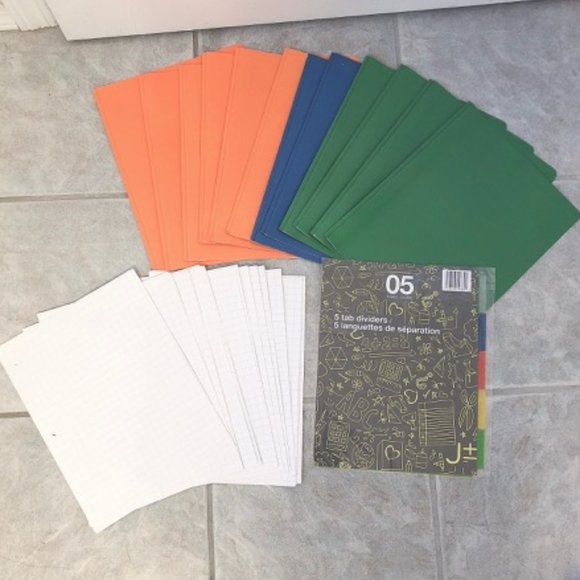 NEW Stationary Duotang Folder Grid Paper Divider - Picture 3 of 7